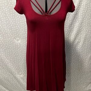 Burgundy Strappy Dress
